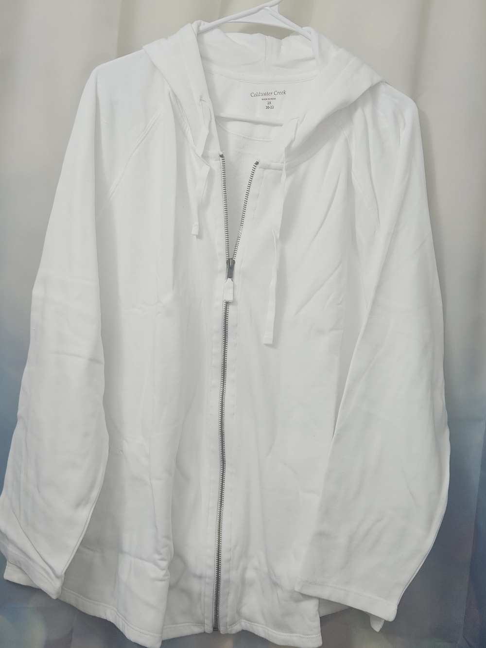 Coldwater Creek White Zip-Up Hoodie